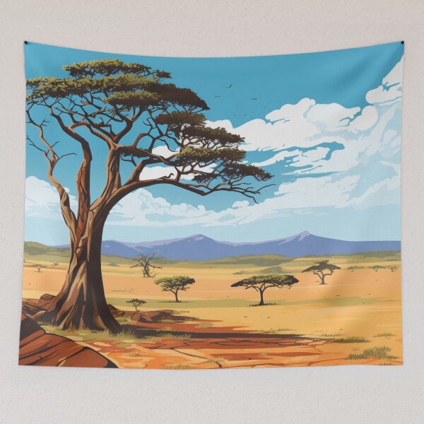 Item preview, A Pop Art Travel Print of the Serengeti National Park - Tanzania designed and sold by StudioRedKoala.