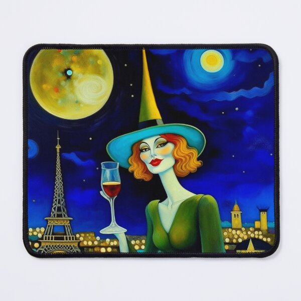 Item preview, Beautiful lady with a glass of wine near the Eiffel Tower in Paris. designed and sold by Natalia-Vlad.