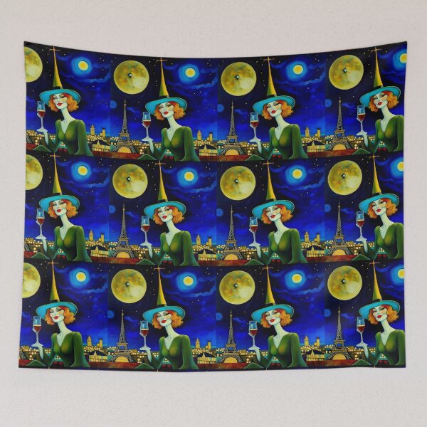 Item preview, Beautiful lady with a glass of wine near the Eiffel Tower in Paris. designed and sold by Natalia-Vlad.