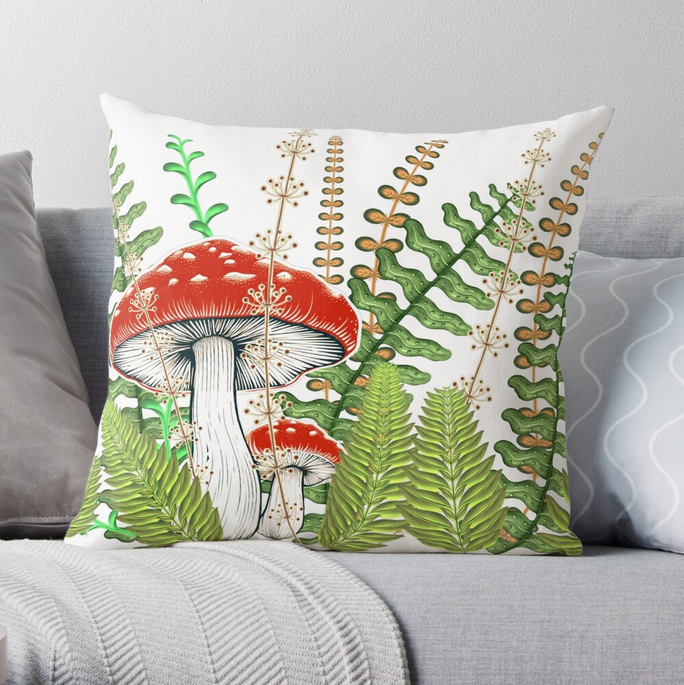 Mushroom Spore Print Pillow, 18