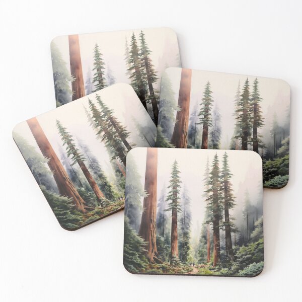 Item preview, Majestic Giant Redwood Forest in Watercolor designed and sold by MSMMart.