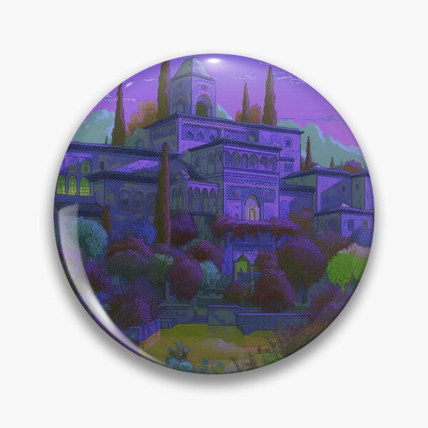 Item preview, The Alhambra, Granada, Spain, Verde-morado, AI Generated Art - A Famous Monument of Islamic Architecture designed and sold by studioSharonKay.