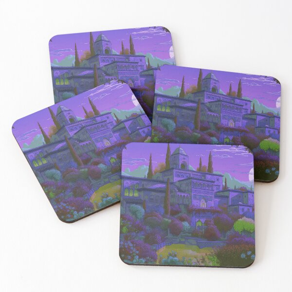 Item preview, The Alhambra, Granada, Spain, Verde-morado, AI Generated Art - A Famous Monument of Islamic Architecture designed and sold by studioSharonKay.