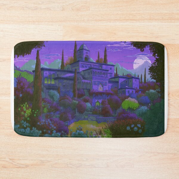 Item preview, The Alhambra, Granada, Spain, Verde-morado, AI Generated Art - A Famous Monument of Islamic Architecture designed and sold by studioSharonKay.