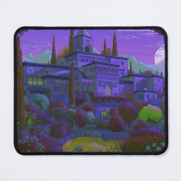 Item preview, The Alhambra, Granada, Spain, Verde-morado, AI Generated Art - A Famous Monument of Islamic Architecture designed and sold by studioSharonKay.