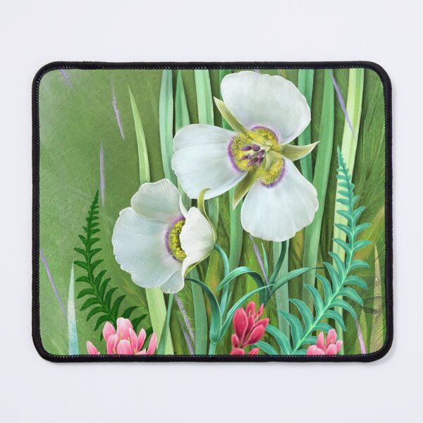 Item preview, Mariposa Lilies with Red Paintbrush Blossoms designed and sold by Halcyon-Studio.
