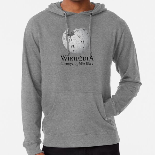 Vintage Y2K Wikipedia Logo 100% cotton Hoodie Gray sweatshirt Men's Sz  Large