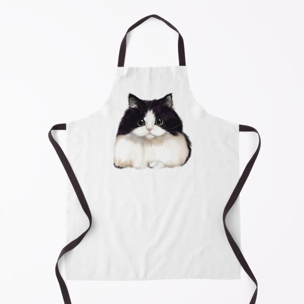 Item preview, Cute black and white cat digital painting designed and sold by Funsize-Art.