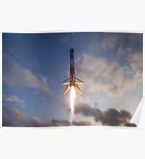 SpaceX Falcon 9 Booster kommt zum Landen Poster
