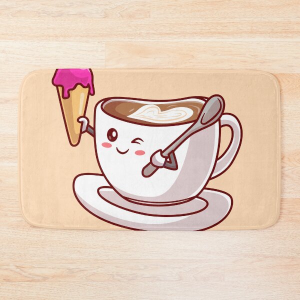 Item preview, Sweet Indulgence: Cute Coffee Cup Holds Ice Cream Cone & Spoon designed and sold by hjian8219.