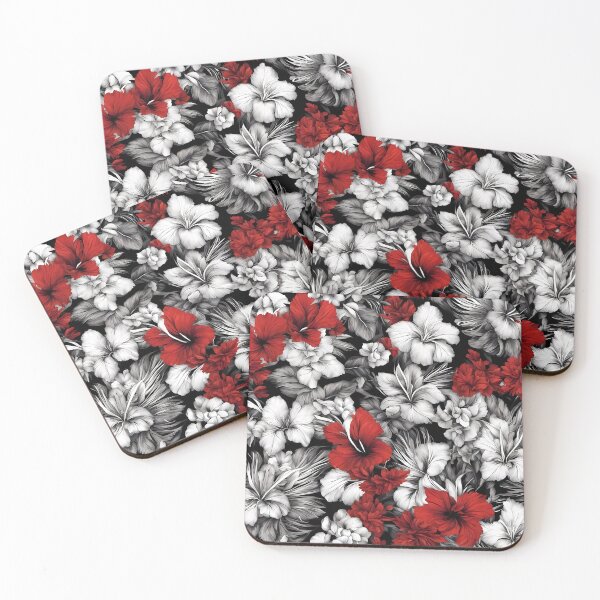 Item preview, Red, White, and Black Floral Pattern designed and sold by D-Dreamweaver.