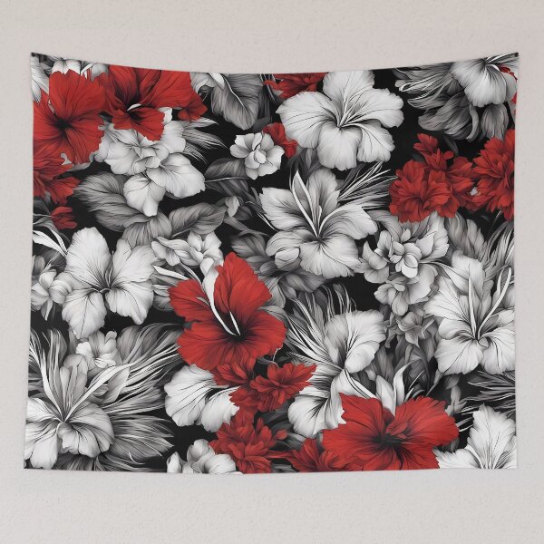 Item preview, Red, White, and Black Floral Pattern designed and sold by D-Dreamweaver.