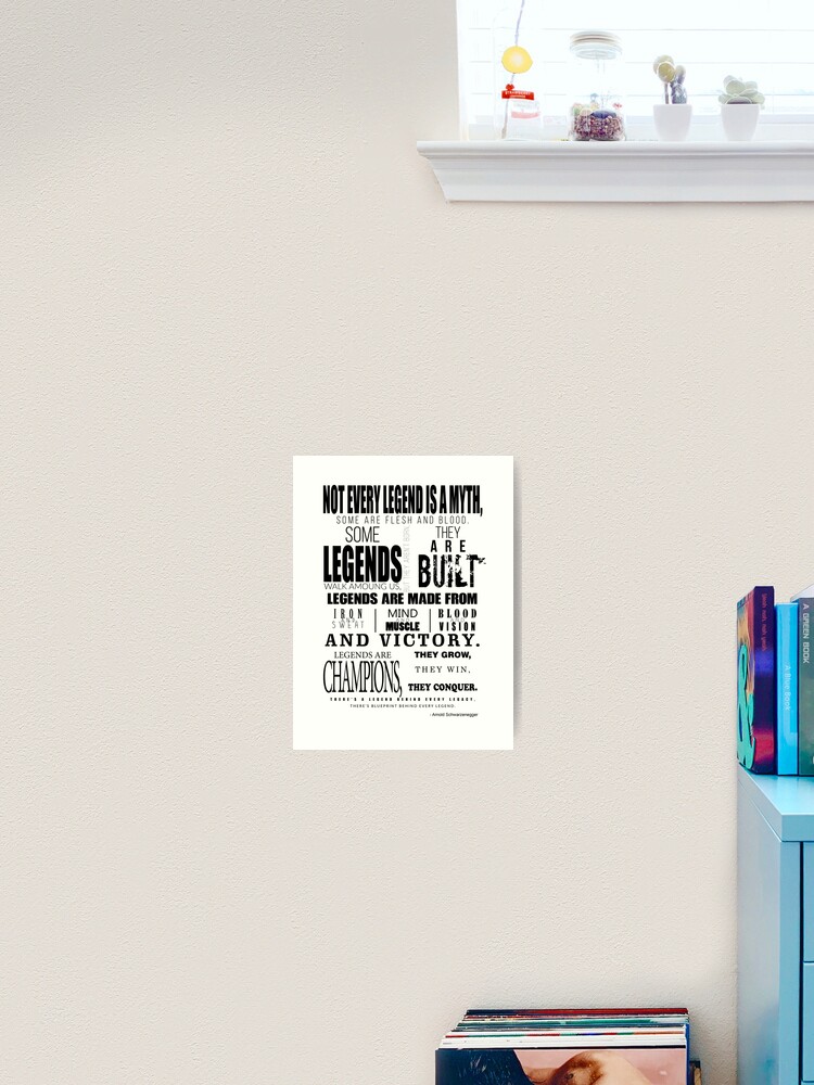 Impression Artistique Arnold Schwarzenegger Citation De Musculation Par Hnikoloski Redbubble