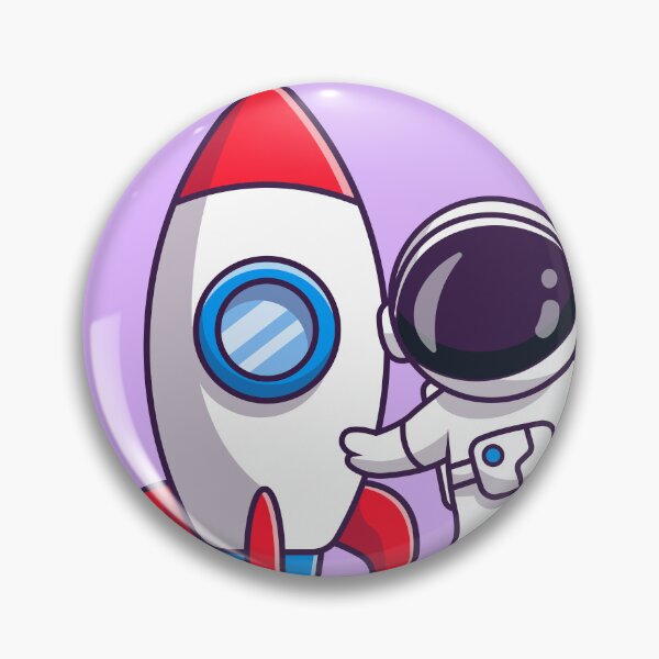Item preview, Friendly Astronaut with Rocket: Cartoon Vector Icon designed and sold by hjian8219.