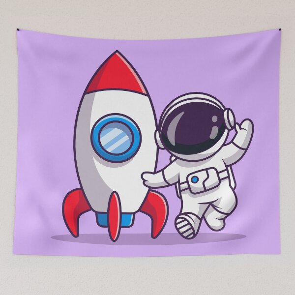Item preview, Friendly Astronaut with Rocket: Cartoon Vector Icon designed and sold by hjian8219.