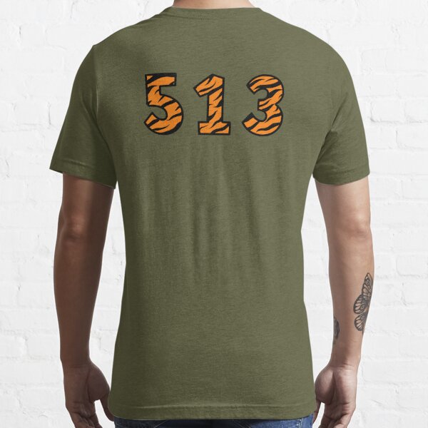 Cincinnati Bengals White Tiger Stripe 513 Merch Essential T-Shirt for Sale  by Joseph Elliott