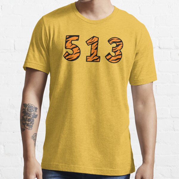 Cincinnati Bengals White Tiger Stripe 513 Merch Essential T-Shirt for Sale  by Joseph Elliott