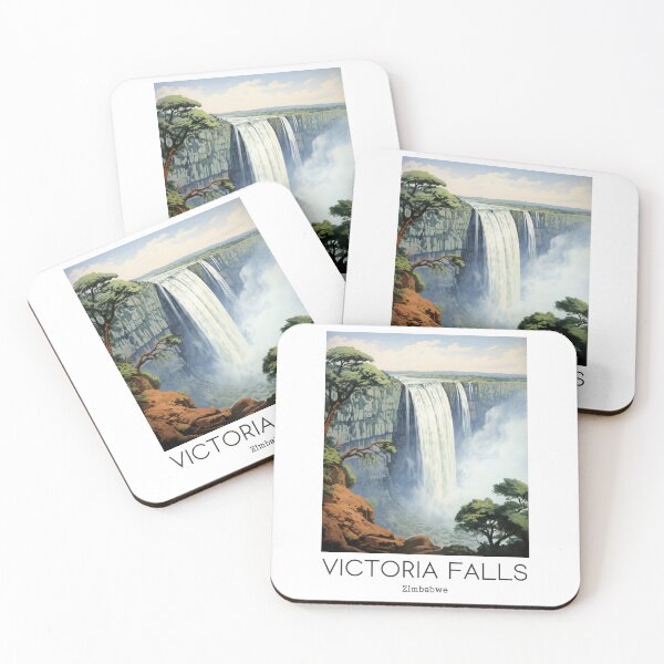 Item preview, A Vintage Travel Illustration of the Victoria Falls - Zimbabwe designed and sold by GoodOldVintage.