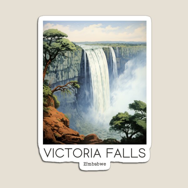 Item preview, Une illustration de voyage vintage des chutes Victoria - Zimbabwe designed and sold by GoodOldVintage.