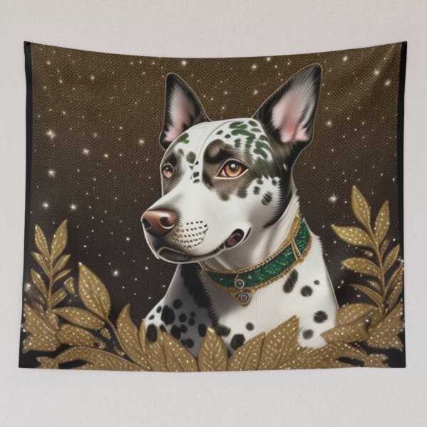 Item preview, Chocolate and gold  glitter dog portrait  designed and sold by Roxburylane.