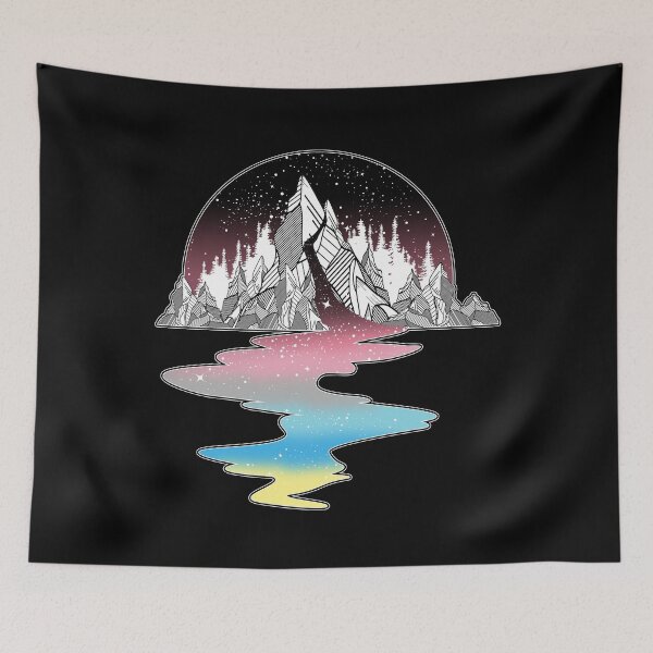 Item preview, Genderflux Mountain River LGBT Pride Flag designed and sold by Clara Hollins.