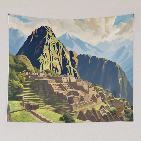 Item preview, A Vintage Travel Illustration of Machu Picchu - Peru  designed and sold by GoodOldVintage.