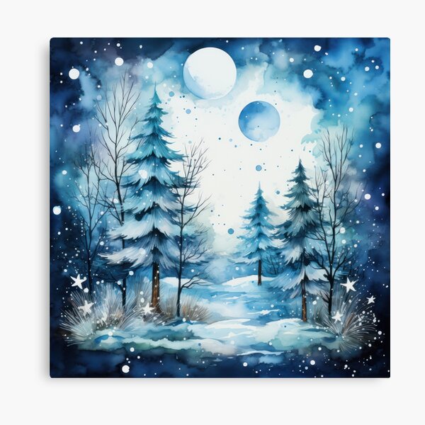 Item preview, Watercolor Winter Scenery designed and sold by HolidayFantasy.