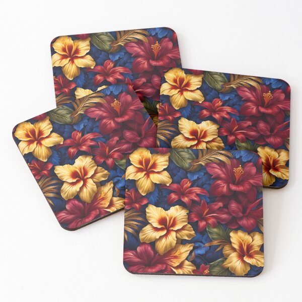 Item preview, Gilded Blooms: A Tapestry of Deep Reds, Royal Blues, and Golden Yellows designed and sold by D-Dreamweaver.