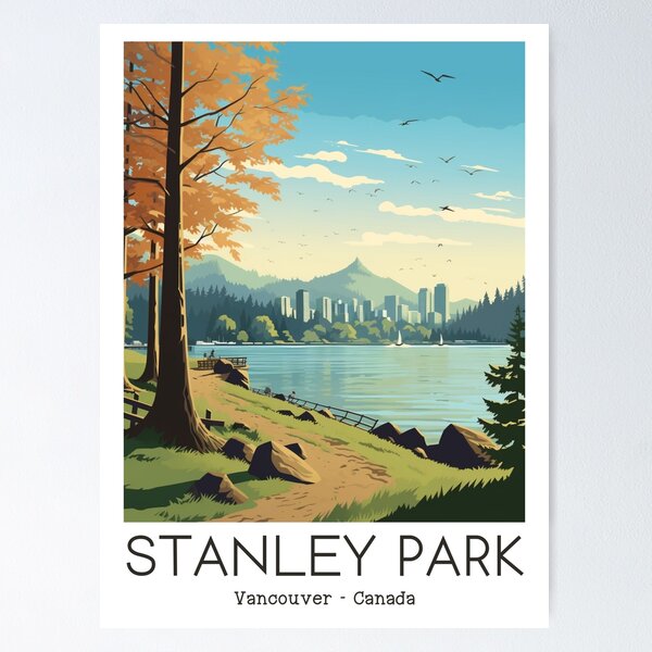 Item preview, A Vintage Travel Illustration of Stanley Park - Vancouver - Canada  designed and sold by GoodOldVintage.