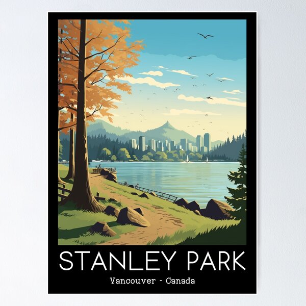 Item preview, A Vintage Travel Illustration of Stanley Park - Vancouver - Canada  designed and sold by GoodOldVintage.