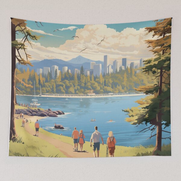 Item preview, A Vintage Travel Illustration of Stanley Park - Vancouver - Canada  designed and sold by GoodOldVintage.