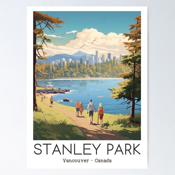 Item preview, A Vintage Travel Illustration of Stanley Park - Vancouver - Canada  designed and sold by GoodOldVintage.