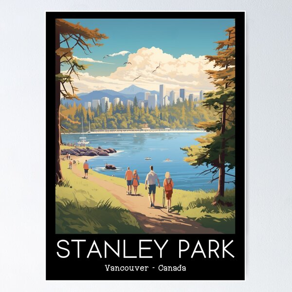 Item preview, A Vintage Travel Illustration of Stanley Park - Vancouver - Canada  designed and sold by GoodOldVintage.