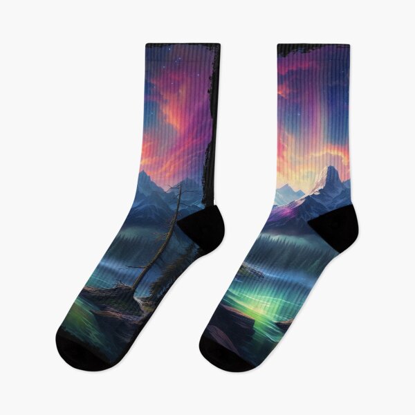 Item preview, Northern Light Aurora Borealis Scenery Mountains Rivers Trees designed and sold by NLTees.