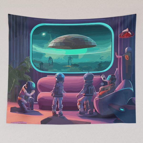 Item preview, Aliens watching TV designed and sold by Lion-ZG21.