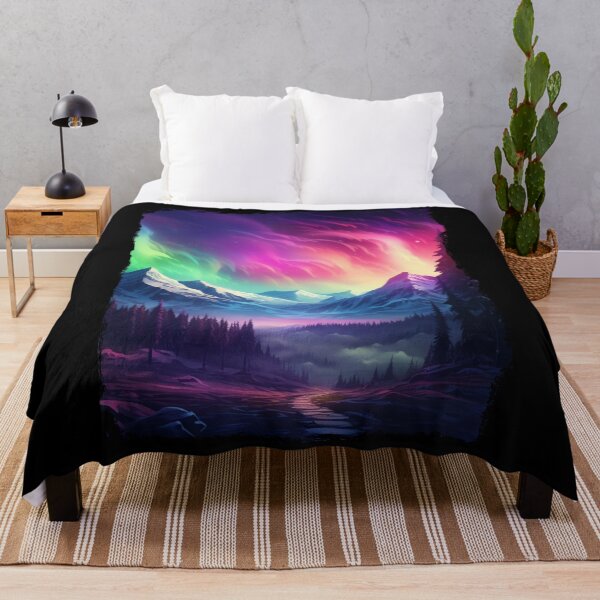 Item preview, Northern Light Aurora Borealis Scenery Mountains Rivers Trees designed and sold by NLTees.