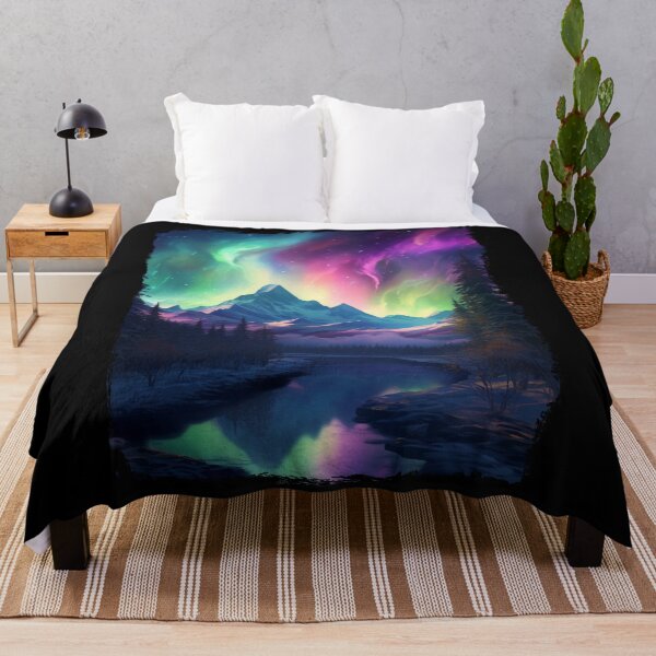Item preview, Northern Light Aurora Borealis Scenery Mountains Rivers Trees designed and sold by NLTees.