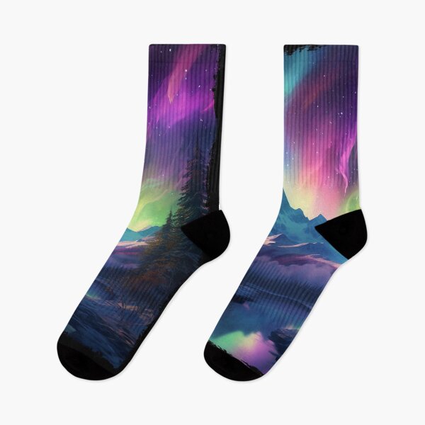Item preview, Northern Light Aurora Borealis Scenery Mountains Rivers Trees designed and sold by NLTees.