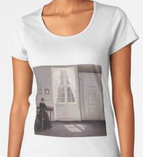 A Room in the Artist's Home by Vilhelm Hammershoi Women's Premium T-Shirt