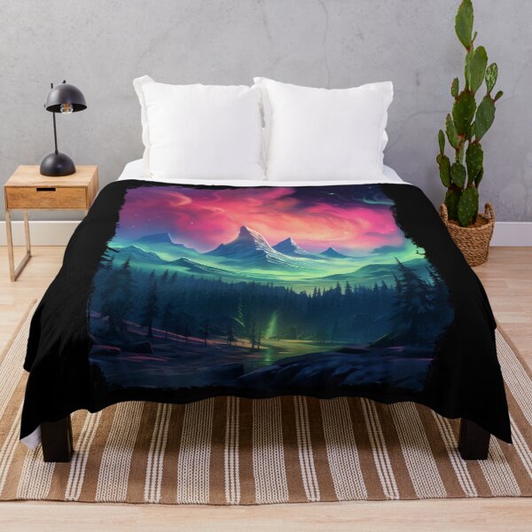 Item preview, Northern Light Aurora Borealis Scenery Mountains Rivers Trees designed and sold by NLTees.