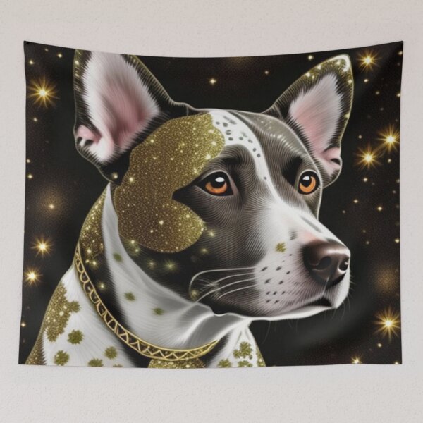 Item preview, Spotted dog in gold chain designed and sold by Roxburylane.