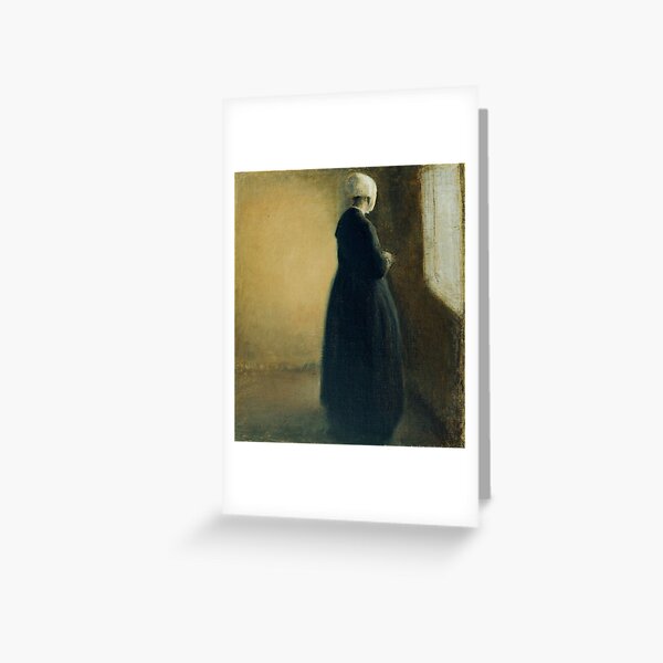 Item preview, Vilhelm Hammershøi - An old woman standing by a window, 1885 designed and sold by Vintage Wall Art.