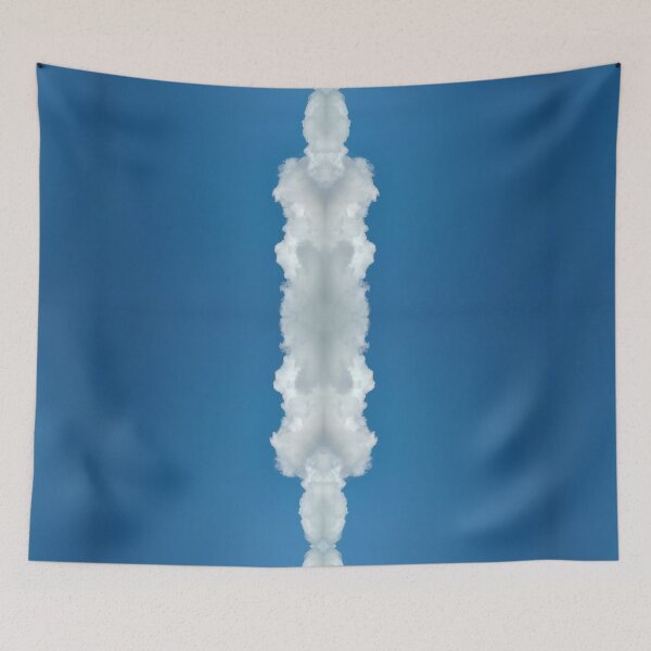 Item preview, White Fluffy Cloud in Blue Sky Vertical Abstract by Adelaide artist Avril Thomas at Magpie Springs designed and sold by MagpieSprings.
