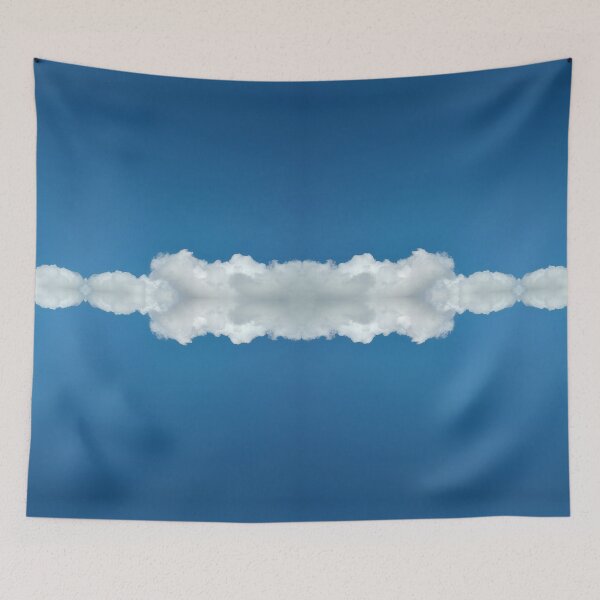 Item preview, White Fluffy Cloud in Blue Sky Horizontal Abstract by Adelaide artist Avril Thomas at Magpie Springs designed and sold by MagpieSprings.
