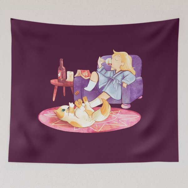 Item preview, Chilling with Cake and wine, Adventure Time fan art designed and sold by Lavinia Knight.