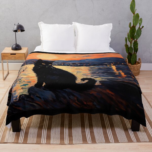 Item preview, A black cat at sunset designed and sold by luanr7.