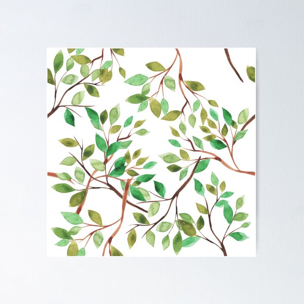 Item preview, Watercolor branches with leaves designed and sold by Kinga Szumilas.