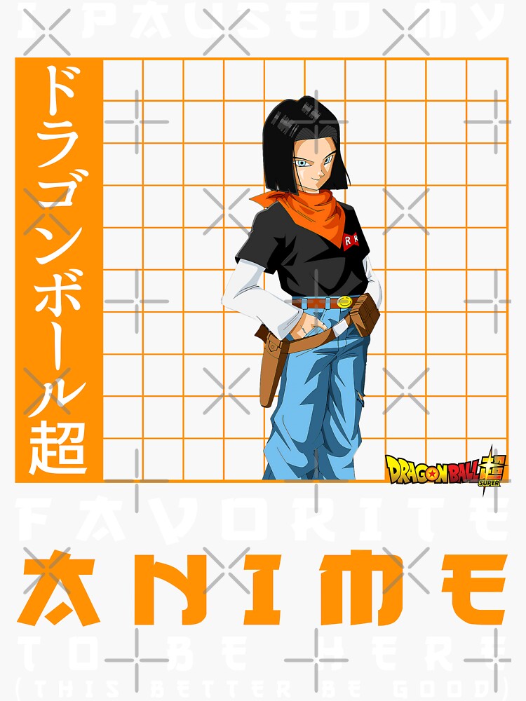 Android 17 Dragon Ball Anime Girl Drawing Fanart Sticker for Sale by  Spacefoxart