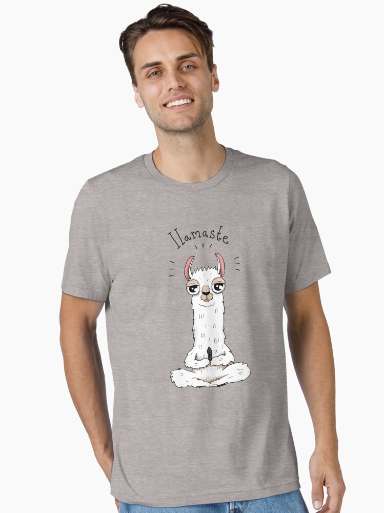 Thumbnail 1 of 7, Essential T-Shirt, Llama yoga pose with llamaste designed and sold by agrapedesign.