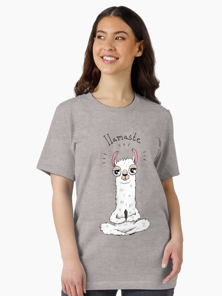 Thumbnail 2 of 7, Essential T-Shirt, Llama yoga pose with llamaste designed and sold by agrapedesign.